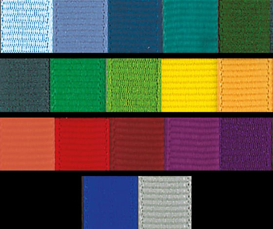Fabric swatches in a range of school colours