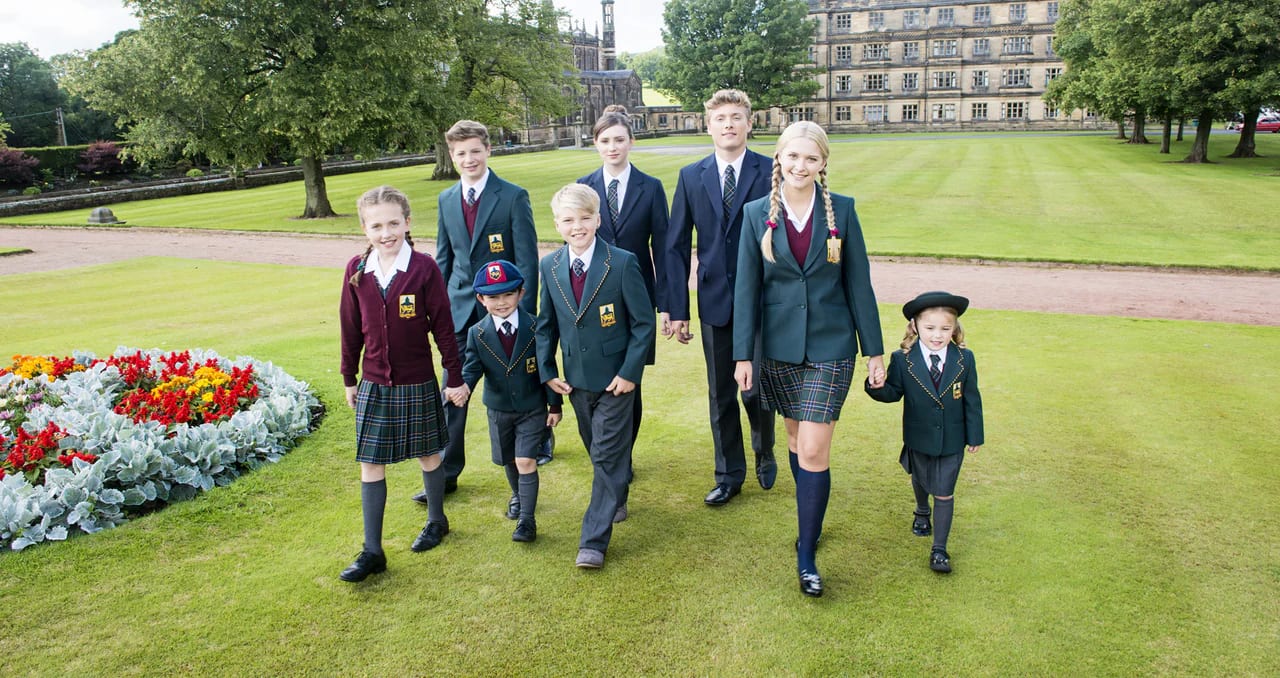Pupils wearing Trutex school uniform