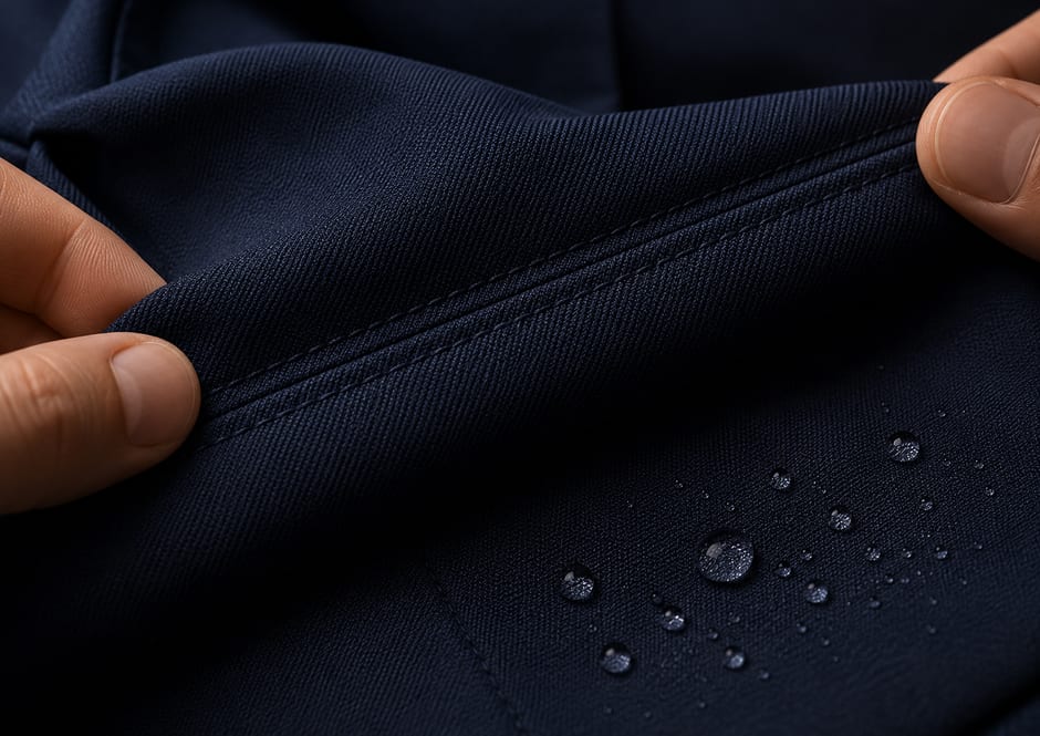 Water beading on stain-resistant Trutex fabric