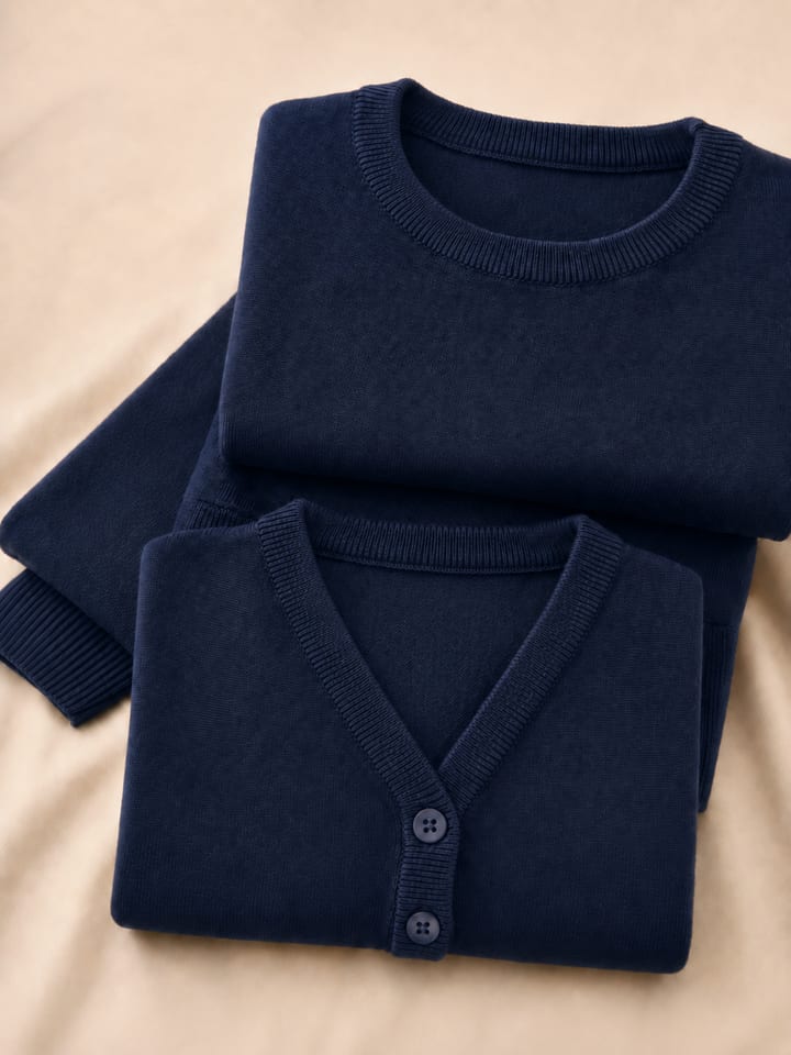 Folded Trutex knitwear and shirts